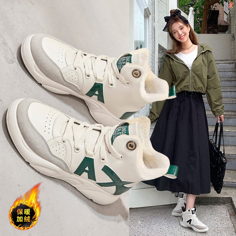 Dames winter hardloopschoenen bekroond vrouwelijke toning sneakers ademende casual sneakers voor dames hoge top sportschoenen