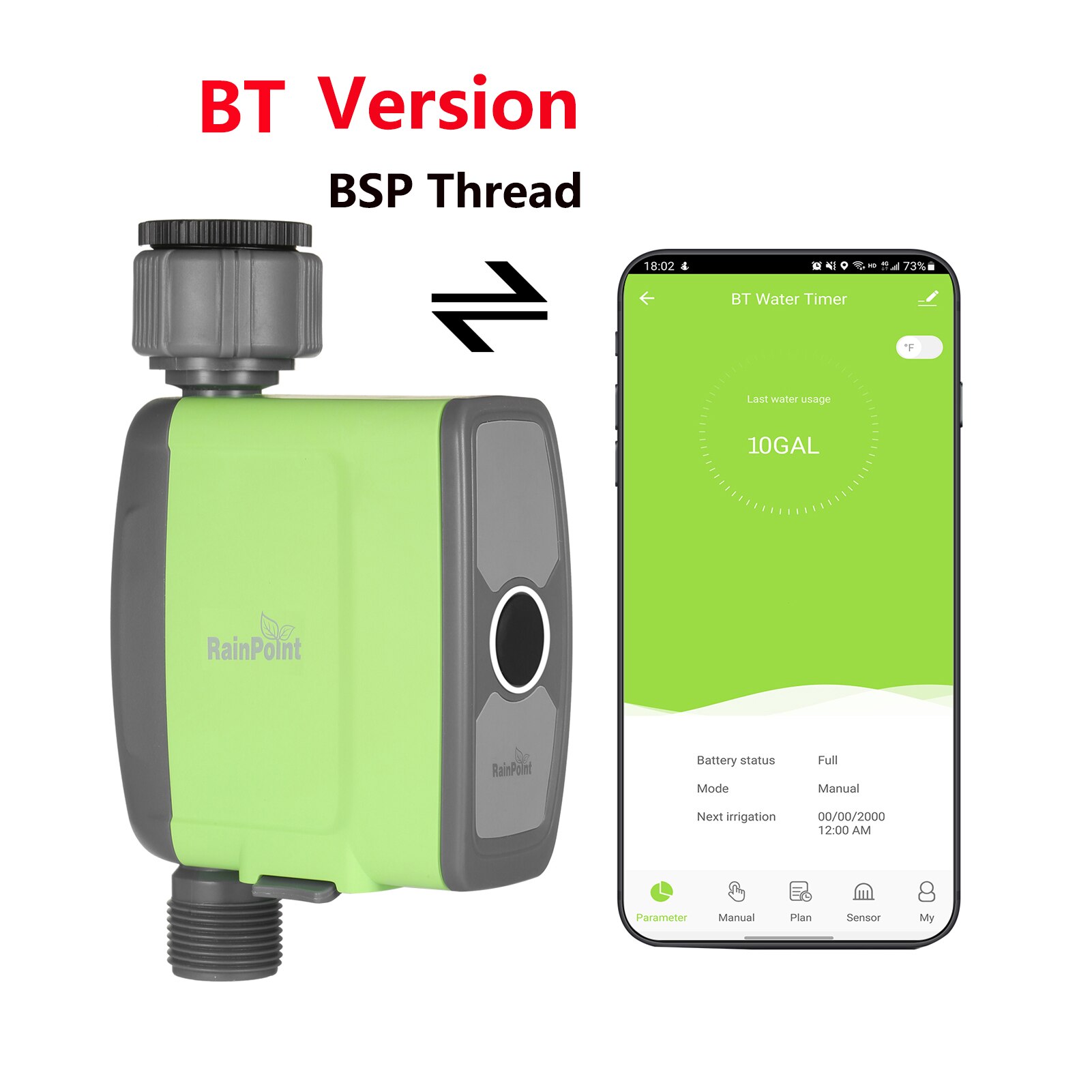 Programmierbare BT Wasser Timer Schlauch Wasserhahn Timer Outdoor-Batterie Betrieben Wasser Flow Meter Automatische Bewässerung Sprinkler System: BT Version BSP