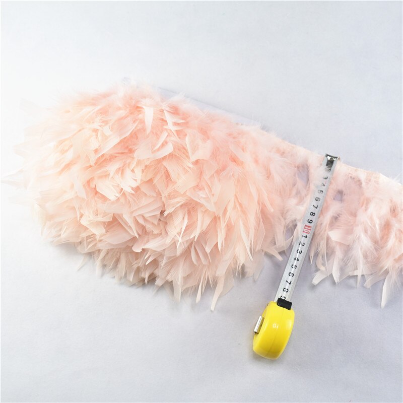 10Meter Mintgroen Mooie Turkije Veren Lint Fringe 4-6Inch Marabou Veren Trimmen Rok Jurk Versieringen party: Shell Pink
