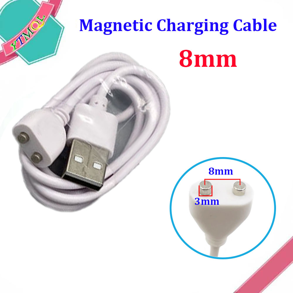 Cable de carga magnético, espaciado central de 2 pines, 5mm, 6/7/8/9/10mm, imán Suctio, cargador de energía USB para instrumento de belleza, dispositivo inteligente: Multicolor