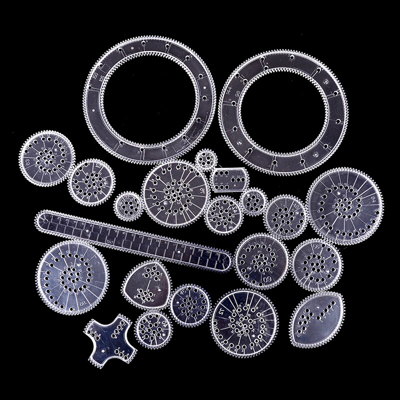 1Set Spirograph Deluxe Set Tin Set Gelijkspel Spiraal Ontwerpen Grijpende Tandwielen & Wielen Trekken Educatief Speelgoed Schoolbenodigdheden