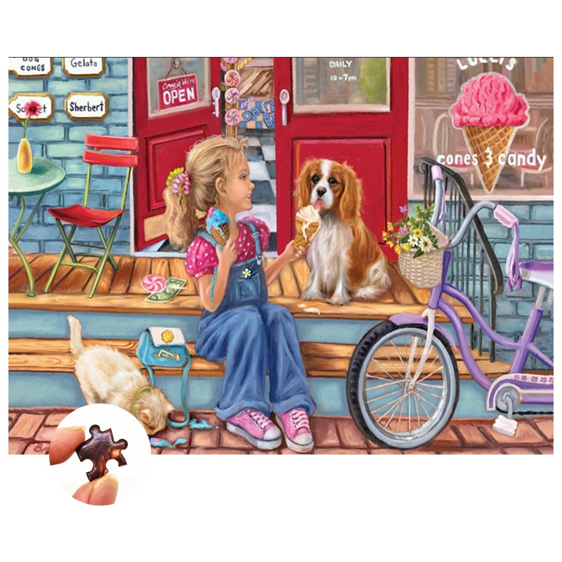 1000 Stuks Van Houten Puzzel Onderwijs Speelgoed Grappige Spelletjes Voor Kinderen Kinderen Meisje En Hond