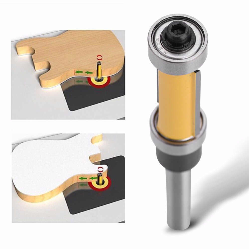 1/4" Shank Top Bottom Bearing Flush Trim Router Bi... Grandado