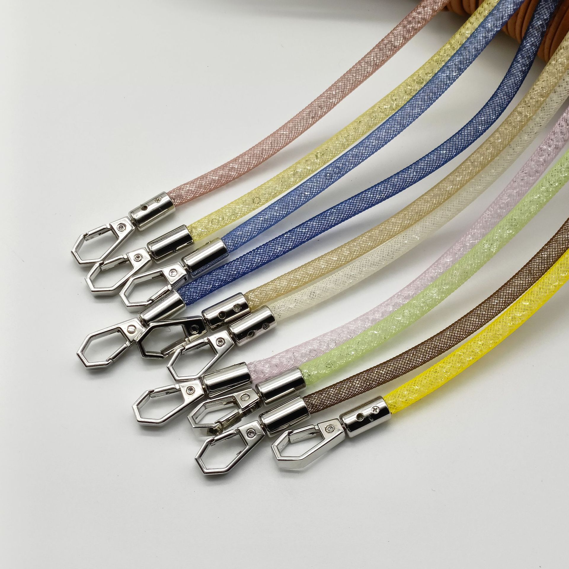 Rhinestone Mesh Rope Bag Crossbody Lanyard Mobile Phone Lanyard High-end Bag with Replacement Rope Shoulder Strap Handmade Rope