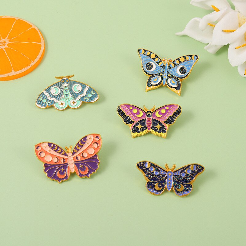 Lxjery Cartoon Vlinder Pin Badge Op Rugzak Grappig Insect Broche Pins Voor Kleding Broche Voor Vrouwen Meisjes