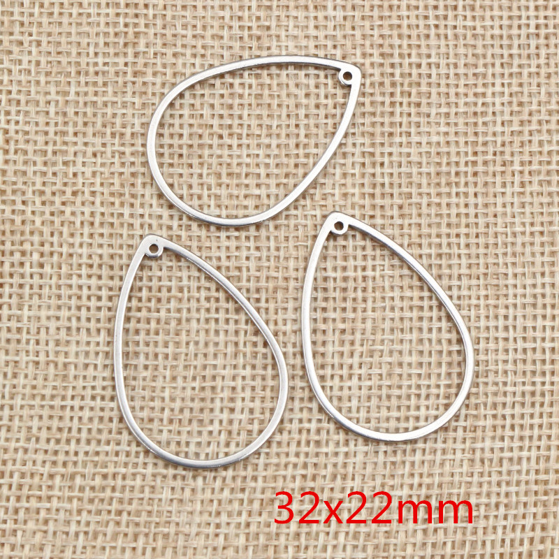 10pcs/lot 316 Stainless Steel Charms Geometry Metal Stamping Blanks DIY Porous Connector Pendant Necklace Earring Accessories: GRAY