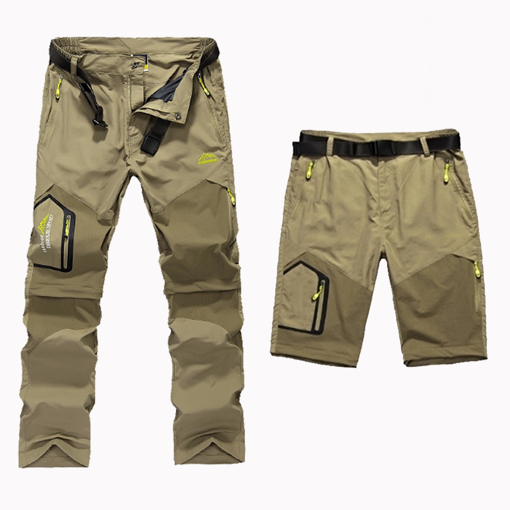 Detachable Hiking Pants Men Waterproof Cargo Pants 5XL Winter Outdoor Trekking Fishing Camping Quick Dry Long Trouser Waist Belt