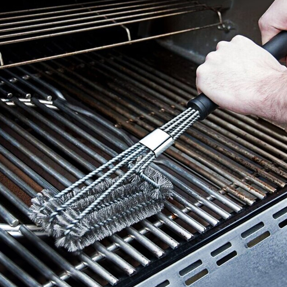 BBQ Grill Brushes Barbecue Accessories Cleaning Brush Kit Cooking Tools Outdoor Cleaner Stainless Steel Bristles Kitchen Gadgets