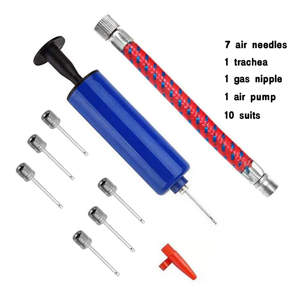 10 stücke Fahrrad Pumpe Luftpumpe Set Hand Pumpe Inflator Tragbare Ball Aufblasen Pumpe Werkzeuge Mit Luft Schlauch