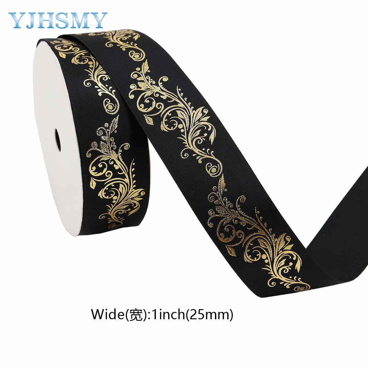 1 Inch Goudfolie Satijnen Lint Gedrukt Bloem Voor Diy Craft Cadeaupapier Bruiloft Verjaardag Party Decoratie 5 Yards: Multi-Colored / M