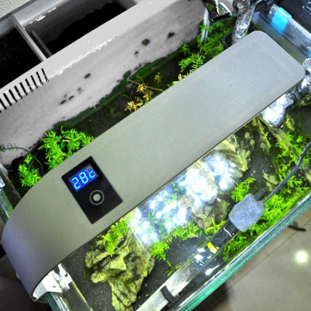 Iluminación LED para acuario con pantalla táctil, lámpara de pecera, iluminación de plantas acuáticas, impermeable, Clip-on, 15W