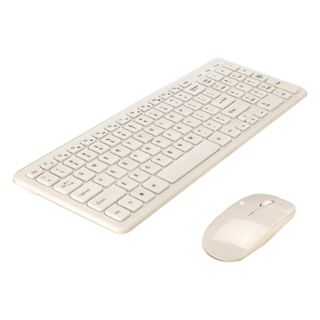 Ultra Slim Wireless Keyboard and Mouse Set for Apple Macbook Home Office PC Laptop Desktop Computer Mice and Keyboard Combo: White