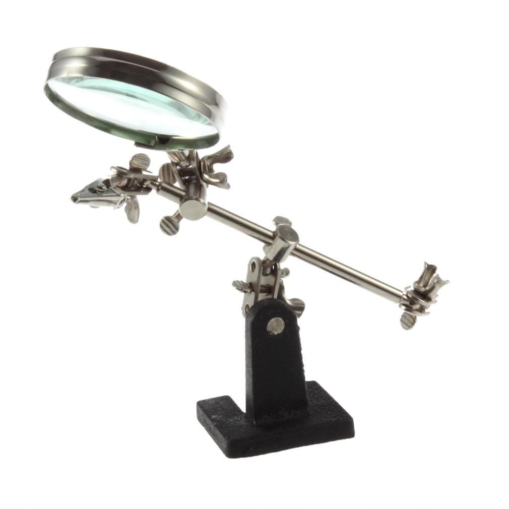 1 pc dritte Hand Lötkolben Ständer Portion Klemme Schraubstock Clip Werkzeug Glas Juwelier Lupe Lupe