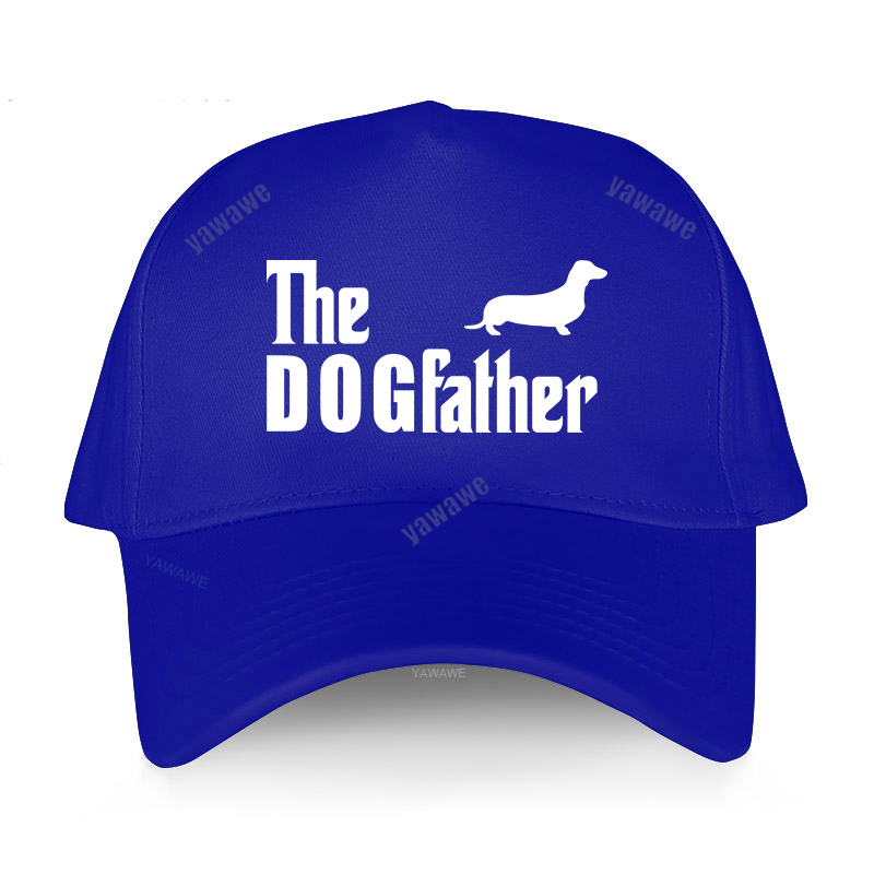 Dachshund Sausage Dog The Dogfather Funny Baseball cap Men Summer Casual Dad hat Unisex adjustable hip hop caps: blue