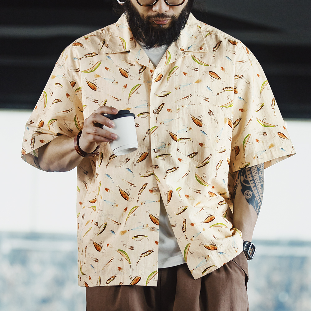 Camisas de manga corta pintadas Maden para hombres y mujeres, camisa de media manga con estampado Hawaiano de algodón, Tops casuales sueltos de verano, Unisex