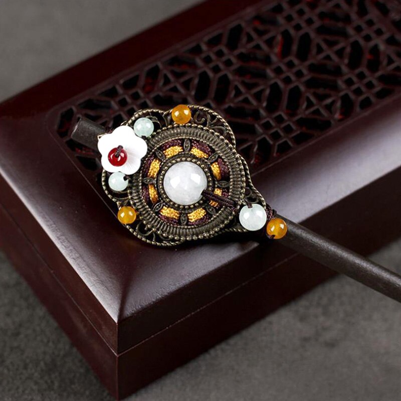 Classic Flower Tassel Handmade Hair Sticks Hair Chopsticks Chinese Bridal Wood Hairpins Hair Clip Wedding Hair Jewelry for Women
