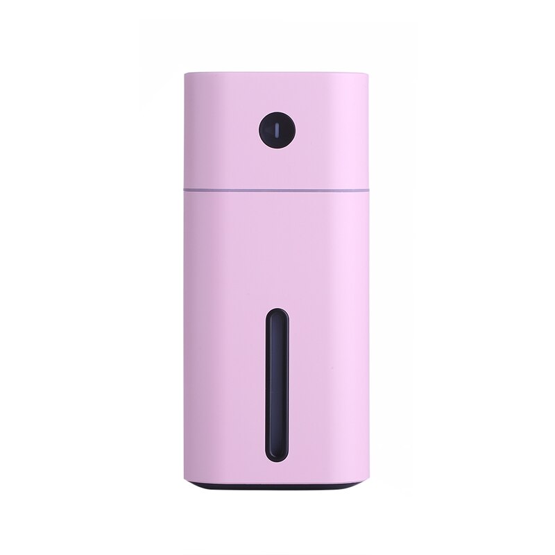 Difusor de aceites esenciales, Mini humidificador cuadrado D ultrasónico, purificador de aire, Luz LED nocturna, ambientador de coche USB para oficina: Pink