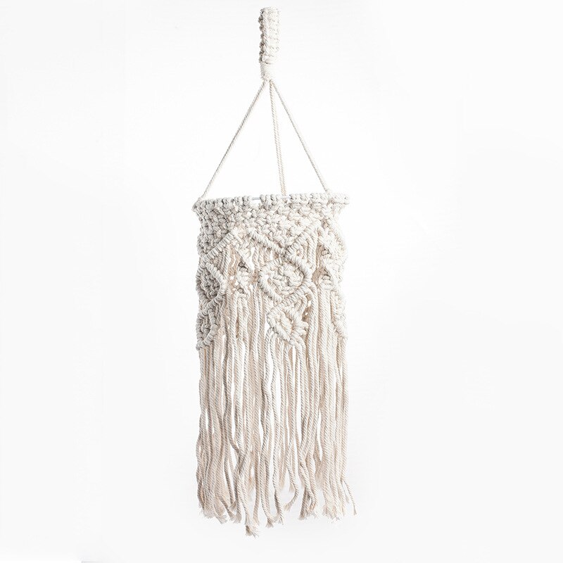 Macrame abażur tapeta w stylu boho wisząca lampa sufitowa tkanina z frędzlami klosz żyrandol dekoracyjne nakładki robić salonu sypialnia: Fioletowy Szary