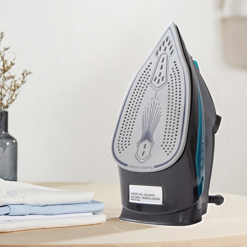 2200W Portable Electric Steam Iron for Clothes Multifunctional Adjustable Ceramic Soleplate Iron for Ironing EU Plug