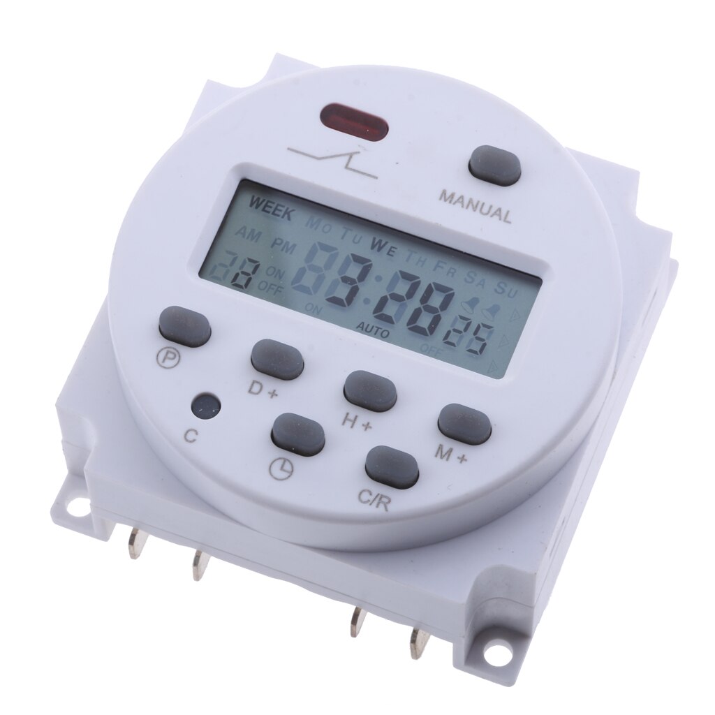 DC 12V Digital LCD Power temporizador programable interruptor de tiempo relé 16A amperios, corrección de error del temporizador automático