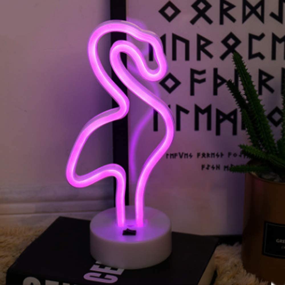 5V Usb Kabel Aangedreven Led Neon Licht Flamingo Led Neon Sign Lamp Nachtlampje Voor Thuis Slaapkamer Decoratie Verlichting batterij Bedienen