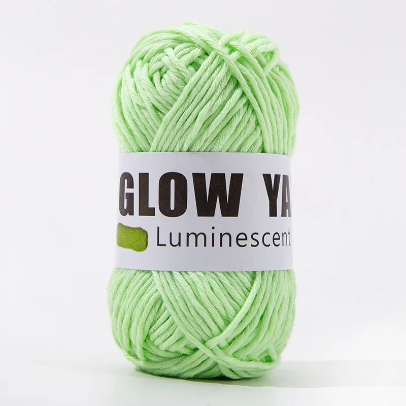 Luminous Thread Fluorescent Thread Emitting Light Hand Woven Crochet Hooks DIY Doll Accessories Handicrafts Spot: Emerald Green