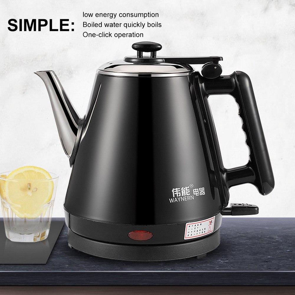 1.2L Touch Stainless Steel Kettle Intelligent Safety Electric Anti-burning Dry Electric Double-layer Chassis Heating Kettle