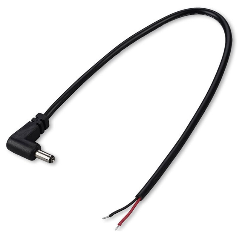(10 Pack) Replacement 3.5mm x 1.35mm 90 Degree Right Angle DC Power Male Plug Jack to Bare Wire Open End Pigtail Power
