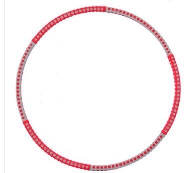 Detachable 6 Sections Foam Stainless Steel Sport Hoop Home Exercise Fitness Thin Waist Fitness Circle Crossfit Equipment: Red gray-Dots