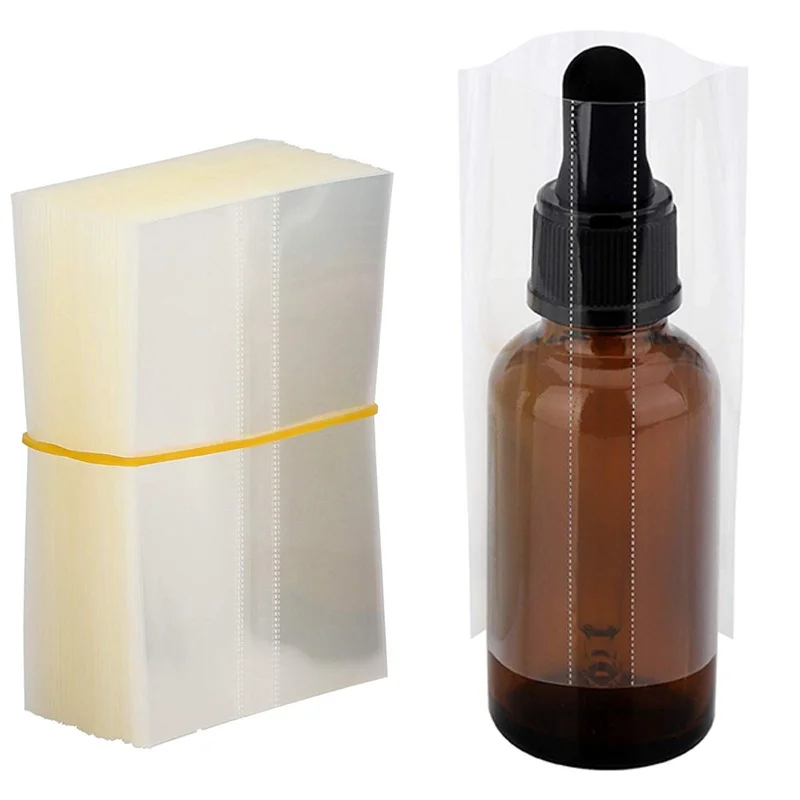 100Pcs Heat Shrink Wrap Film for 15ml Glass Bottle Liquid Dropper Bottles Seal