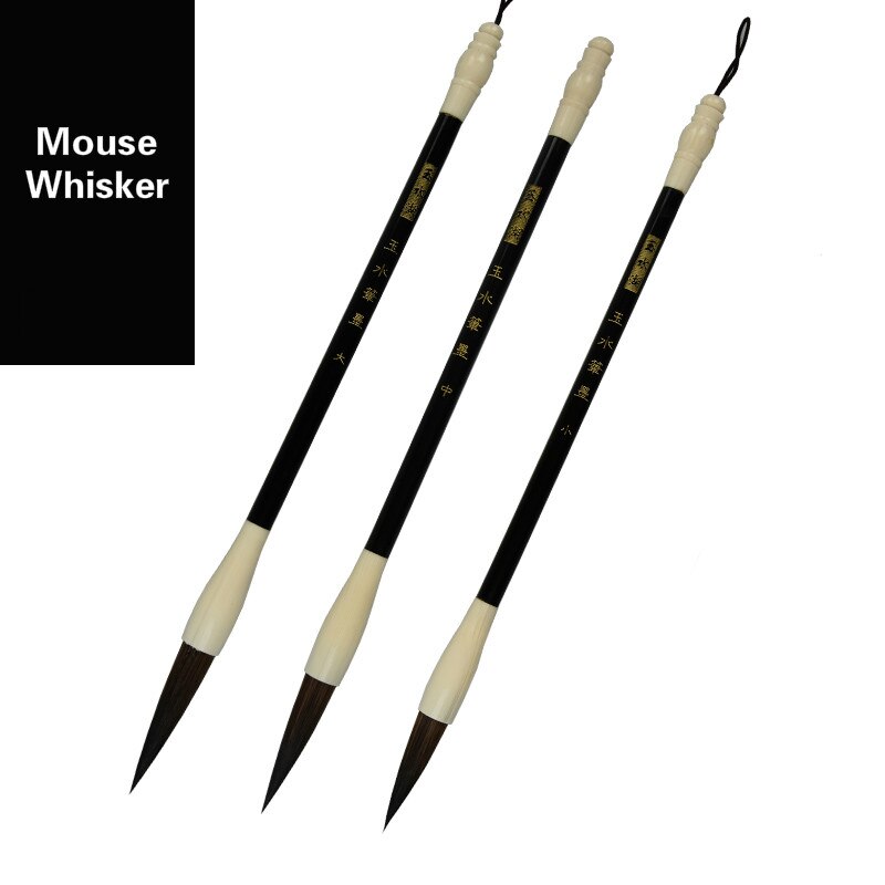 3pcs Calligraphy Brushes Mouse Whisker Seal Script Calligraphy Brush Traditional Calligraphy Writing Chinese Painting Brush Pens