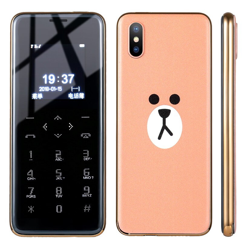 Luxe S8 Kleine Kaart Functie Mobiele Telefoons Met Metalen Body Bluetooth Dialer FM Mp3 Dual SIM mini telefoon celular Voor kinderen: Add 4GB TF Card / Oranje
