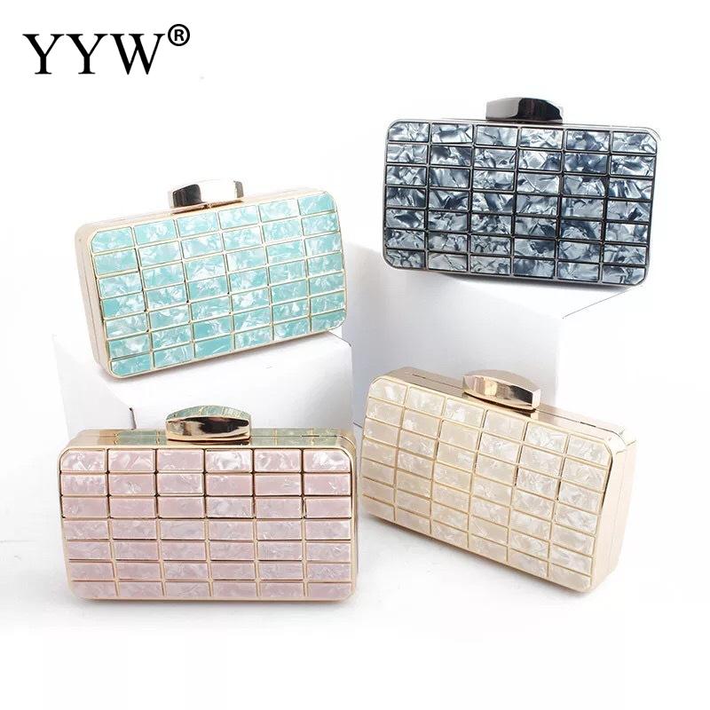 !acryl gemakkelijk bijpassende clutch taskoreaans met ketting met polyester effen meer kleuren voor keuze verkocht per stuk