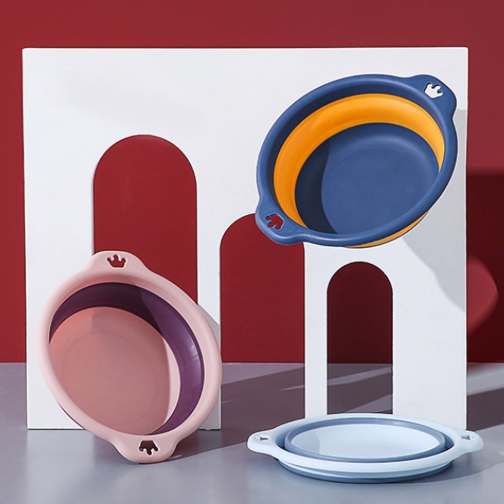 42cm Portable Foldable Wash Basin Plastic Travel Folding Wash Basin Safe Durable Laundry Tub Household Hand Wash Basin