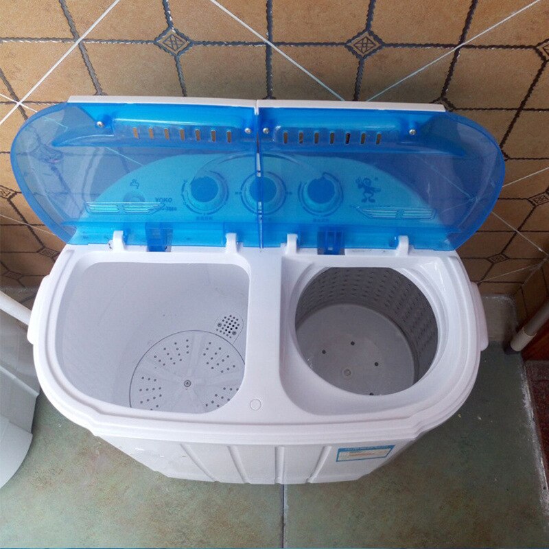 Dubbel badkar mini tvättmaskin liten halvautomatisk dubbel badkar tvättmaskin tvättar allt-i-ett maskin