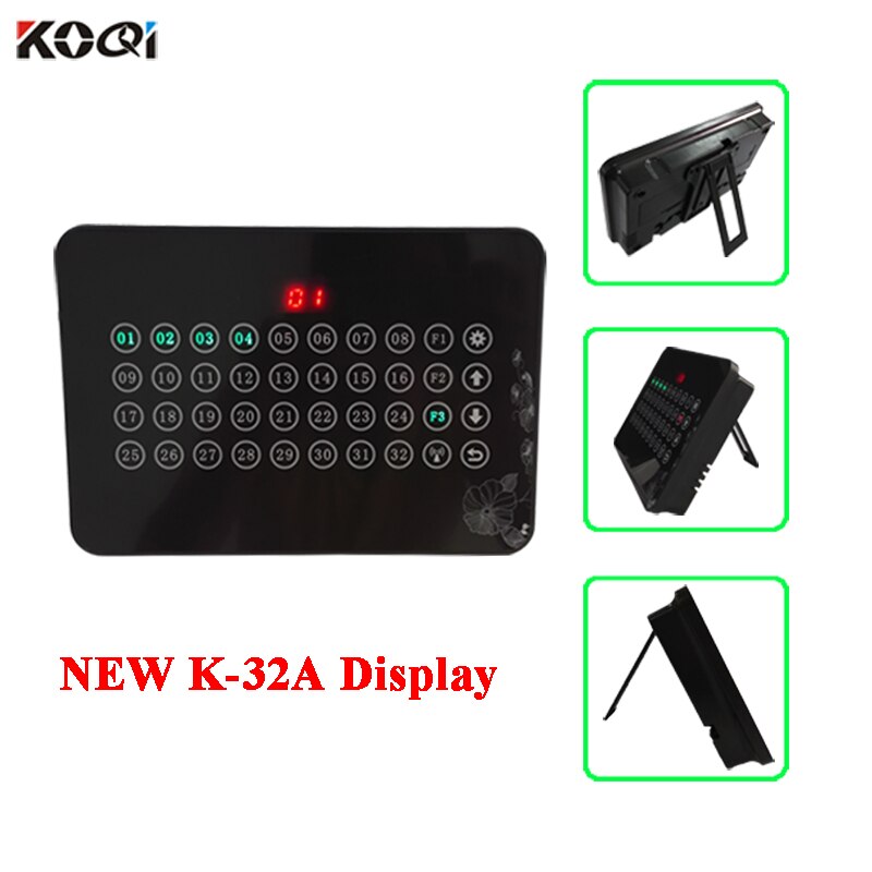 Black White Color 433.92mhz Wireless Display Host Receiver Touch Screen Show 32 Calling Number For Restaurant Equipment K-32A