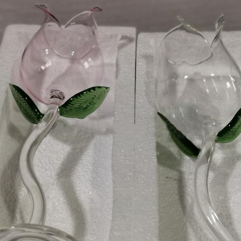 Fancy Red Wine Goblet Wine Cocktail Glasses 100ml Rose Flower Shape Wine Glass Party Barware Drinkware