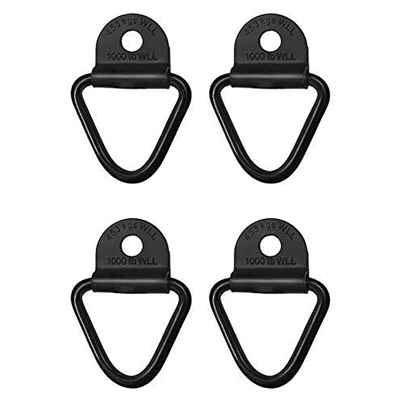 4X Black Bolt-On D-Ring 2 Inch Cargo Strap Tie Down Flatbed Truck Trailer Rings Trucks