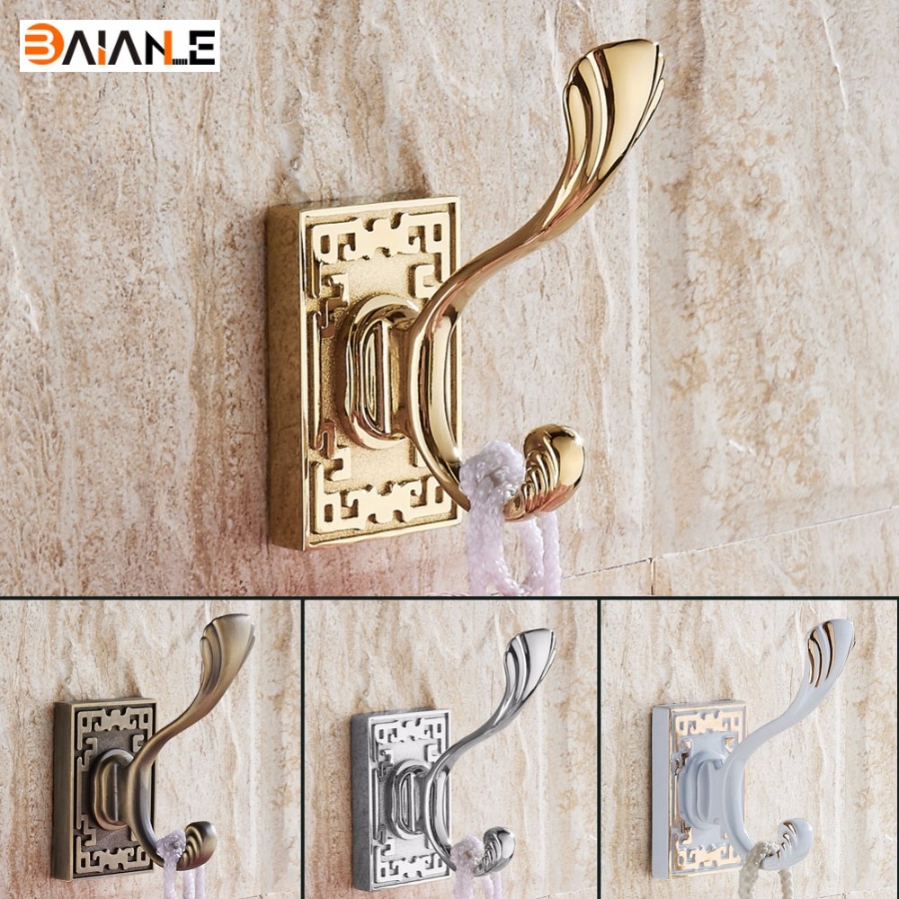 Crochets pour vêtements en alliage de Zinc Antique, crochet mural pour manteau, accessoire de salle de bains, remise de vêtements pour serviettes, crochets pour robe simple