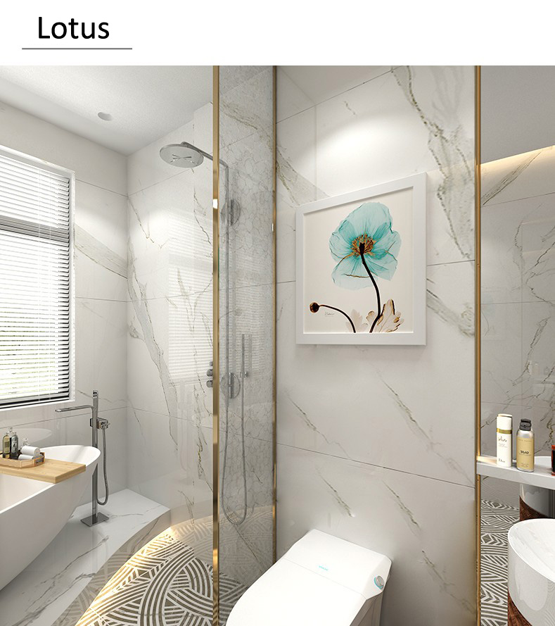 Badkamer Vouwen Opbergkast Badkamer Douche Kleding Opslag Plank Waterdicht Muurschildering Punch-Gratis Organizer Box: Lotus