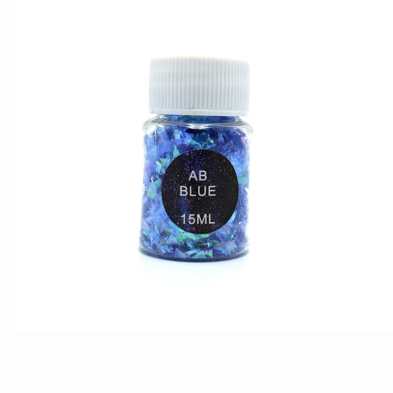 15ml 14 colores piezas rotas de azúcar Material de desechos parpadeantes epoxi uv resina molde hacer joyería relleno para joyería DIY: blue