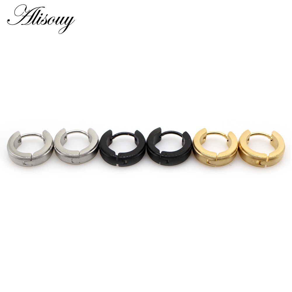 Alisouy 2 pz intarsio cristallo CZ zircone acciaio inossidabile donna uomo orecchio Clip polsino fibbia Huggies cerchio cerchio orecchini Piercing gioielli