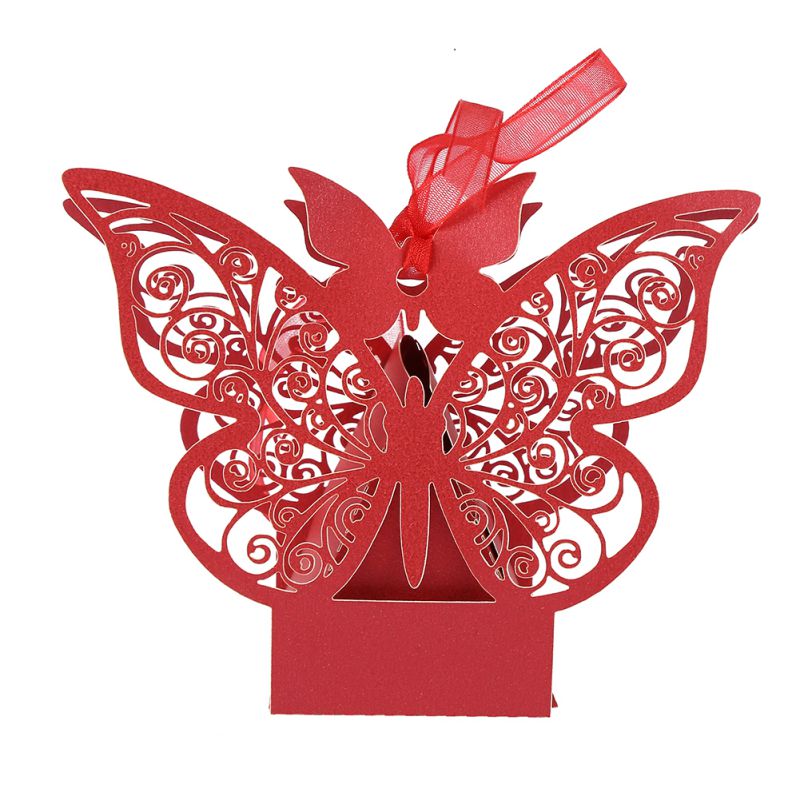10 Uds cajas de de boda bolsas hueco caja de dulces con mariposa para bautismo cumpleaños primera bautizo y comunión suministros para