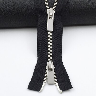 1 stuk dubbele schuifrits  #3 metalen koperen ritsen voor jas jas rok jurk reparatie 80cm 100cm 120cm: 1 / 80cm