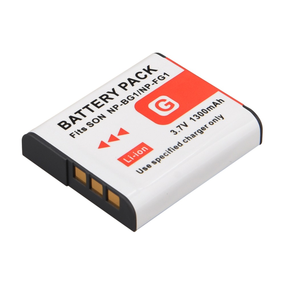 2x1300 mAh NP-BG1 NP BG1 NPBG1 Batterij + USB Lader voor Sony DSC-H3 DSC-H7 DSC-H9 DSC-H10 DSC-H20 DSC-H50 DSC-H55 DSC-H70