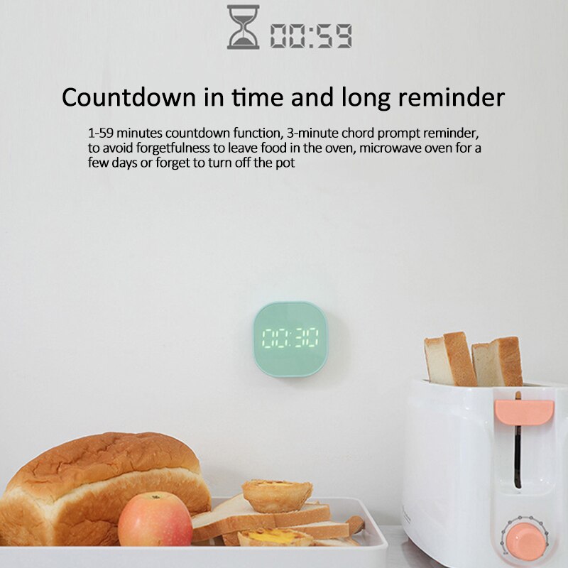 Square Small Alarm Clock Luminous Mute LED Digital Clock Light Electronic Desktop Digital Table Clocks Magnetic Wall Clock