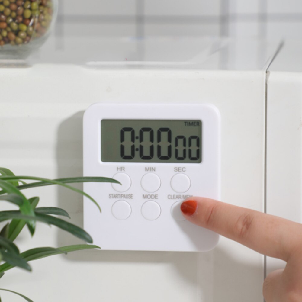 Magnetic Kitchen Timer Digital Timer Cooking Timer Clock &amp; Alarm Display Silent Beeping Multi-function Timer
