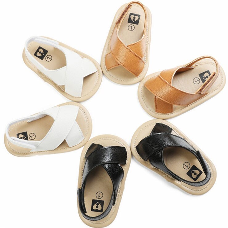 Baby Boys Roma Sandals Cross Hollow Out Soft Sole Summer Beach Shoes First Walkers