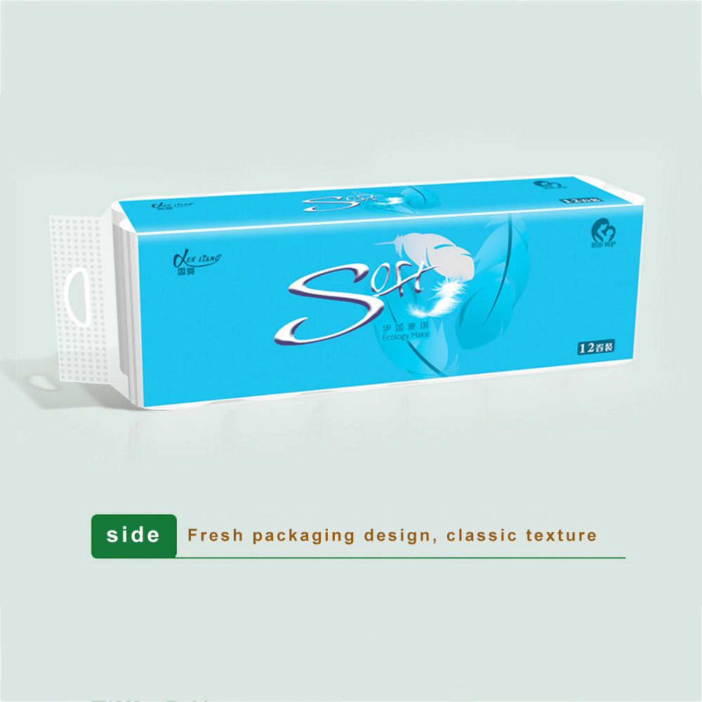 12 rollos/lote de rollo de papel higiénico rápido para compras, papel higiénico de 4 capas, papel de baño, cocina, papel de limpieza de tejidos, pulpa de madera de papel: Default Title