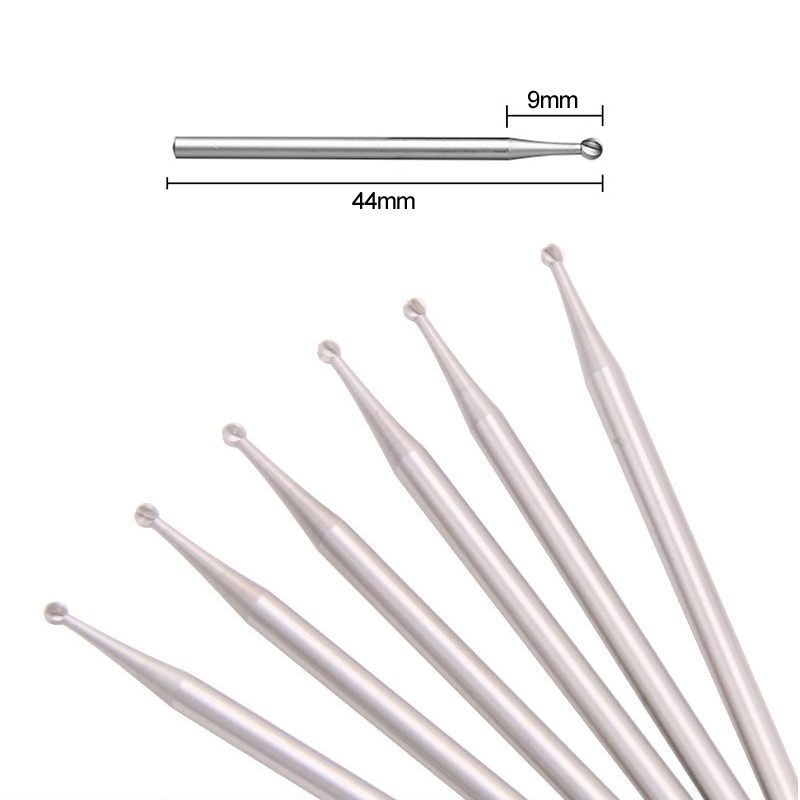 6 Pieces Tungsten Steel Burs Ball Head Shaped Jewellery DIY Carving Bur Olive Amber Wood Mill Router Bit Jewelry Engraving Tools